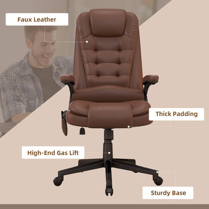 HOMCOM High Back Vibration Massage Office Chair with 6 Vibration Points, Beige