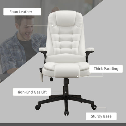 HOMCOM High Back Vibration Massage Office Chair with 6 Vibration Points, Beige
