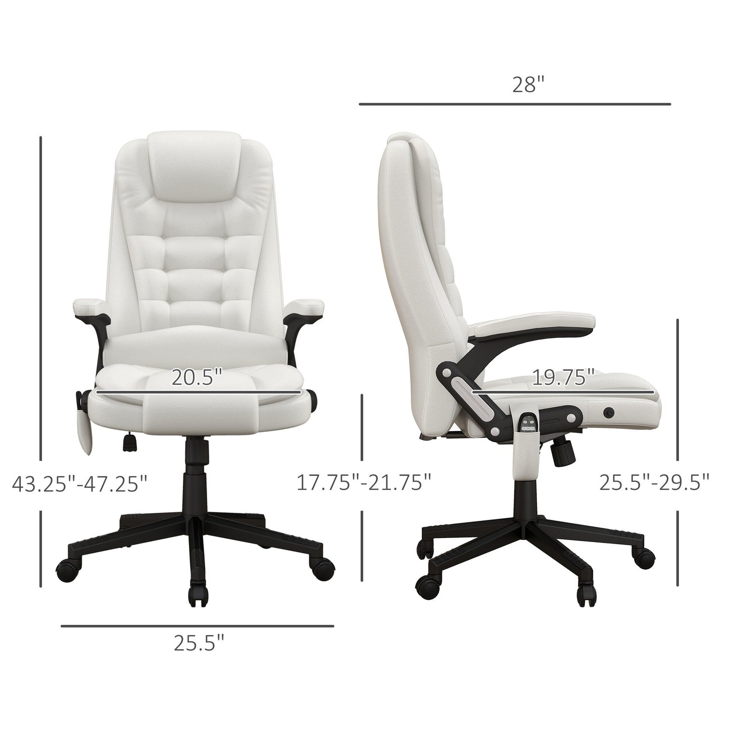 HOMCOM High Back Vibration Massage Office Chair with 6 Vibration Points, Beige