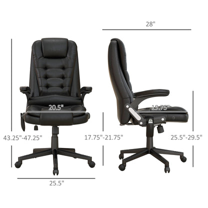HOMCOM High Back Vibration Massage Office Chair with 6 Vibration Points, Beige
