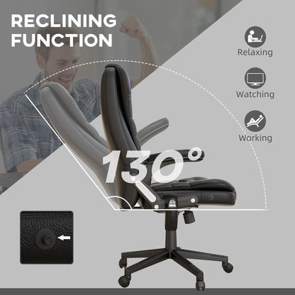 HOMCOM High Back Vibration Massage Office Chair with 6 Vibration Points, Beige