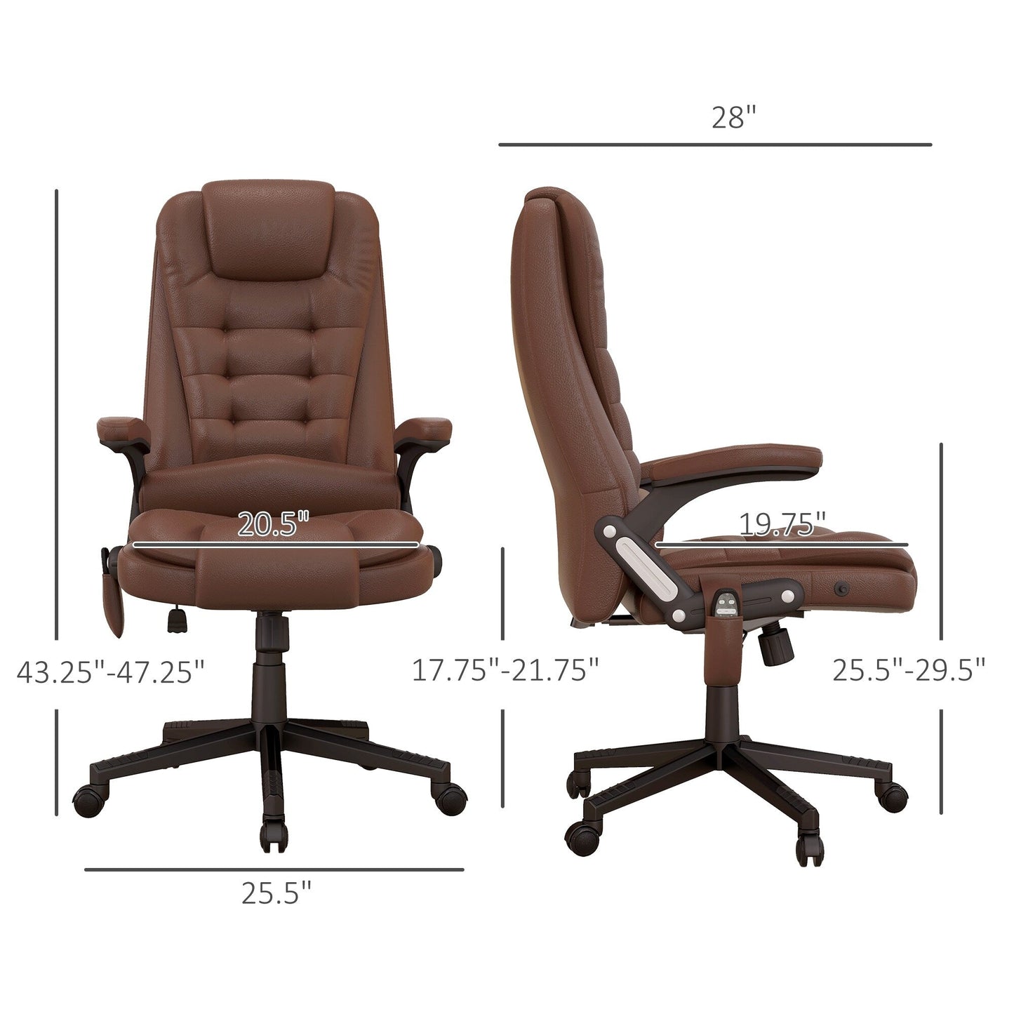 HOMCOM High Back Vibration Massage Office Chair with 6 Vibration Points, Beige