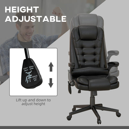 HOMCOM High Back Vibration Massage Office Chair with 6 Vibration Points, Beige
