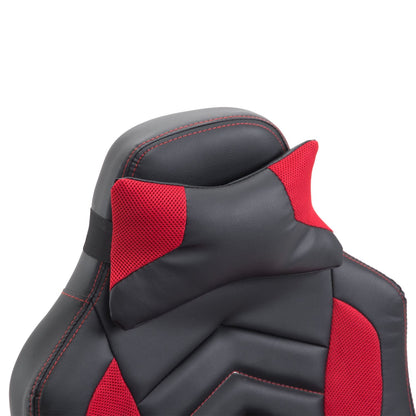 6 Vibrating Point Massage Computer Gaming Chair 5 Modes, Racing Style Heated Desk Chair Swivel Rolling Chair with Headrest