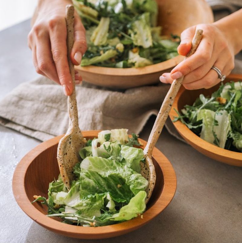 Individual 7 Wood Salad Bowls - Natural, Set of 4