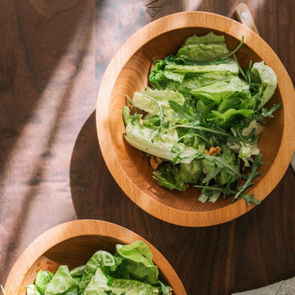 Individual 7 Wood Salad Bowls - Natural, Set of 4