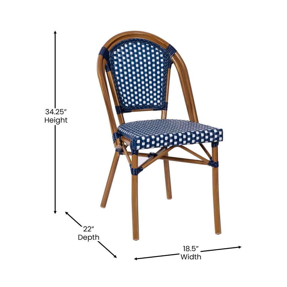 Indoor/Outdoor Commercial Bistro Set with Table and Four Chairs