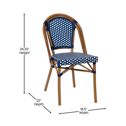 Indoor/Outdoor Commercial Bistro Set with Table and Four Chairs