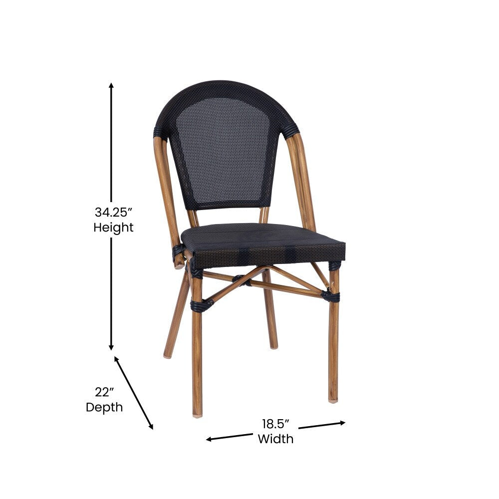 Indoor/Outdoor Commercial Bistro Set with Table and Two Chairs