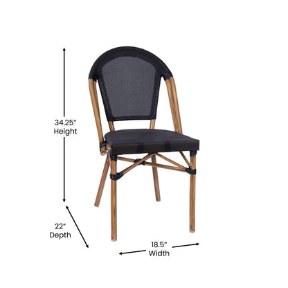 Indoor/Outdoor Commercial Bistro Set with Table and Two Chairs