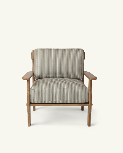 Leela Lounge Chair in Aloe Stripes