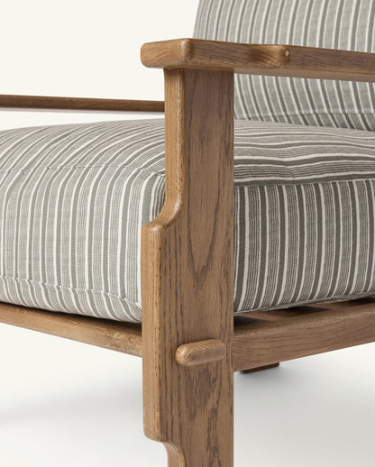 Leela Lounge Chair in Aloe Stripes