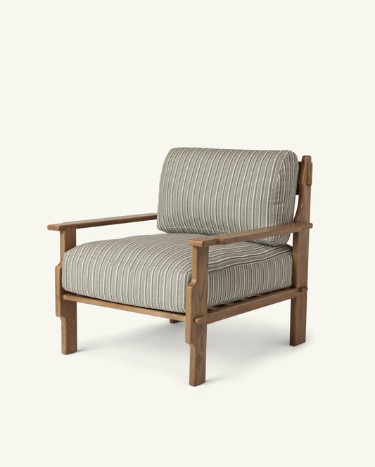 Leela Lounge Chair in Aloe Stripes