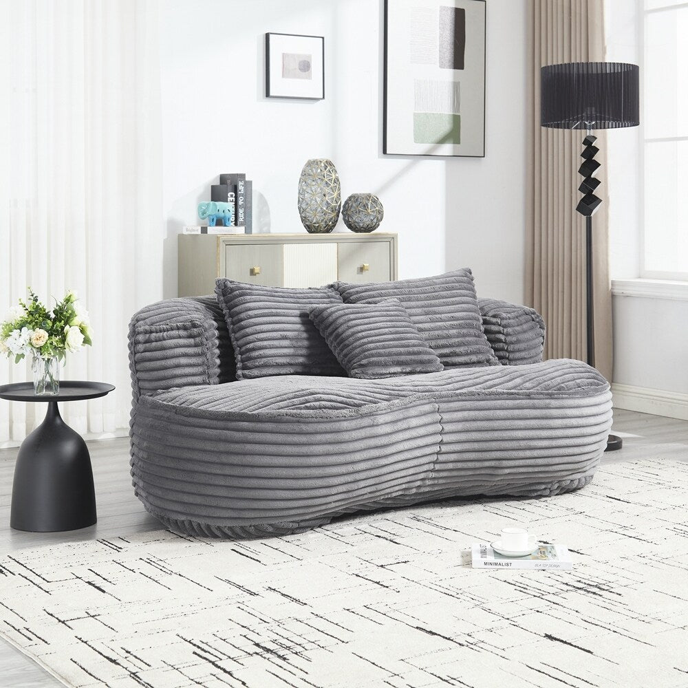 Lazy Sofa Durable Comfort Lounger High Back Bean Bag Chair Couch for Adults and Kids - 2 Seat