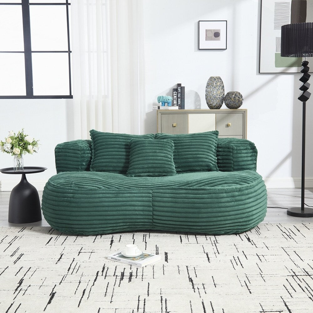 Lazy Sofa Durable Comfort Lounger High Back Bean Bag Chair Couch for Adults and Kids - 2 Seat