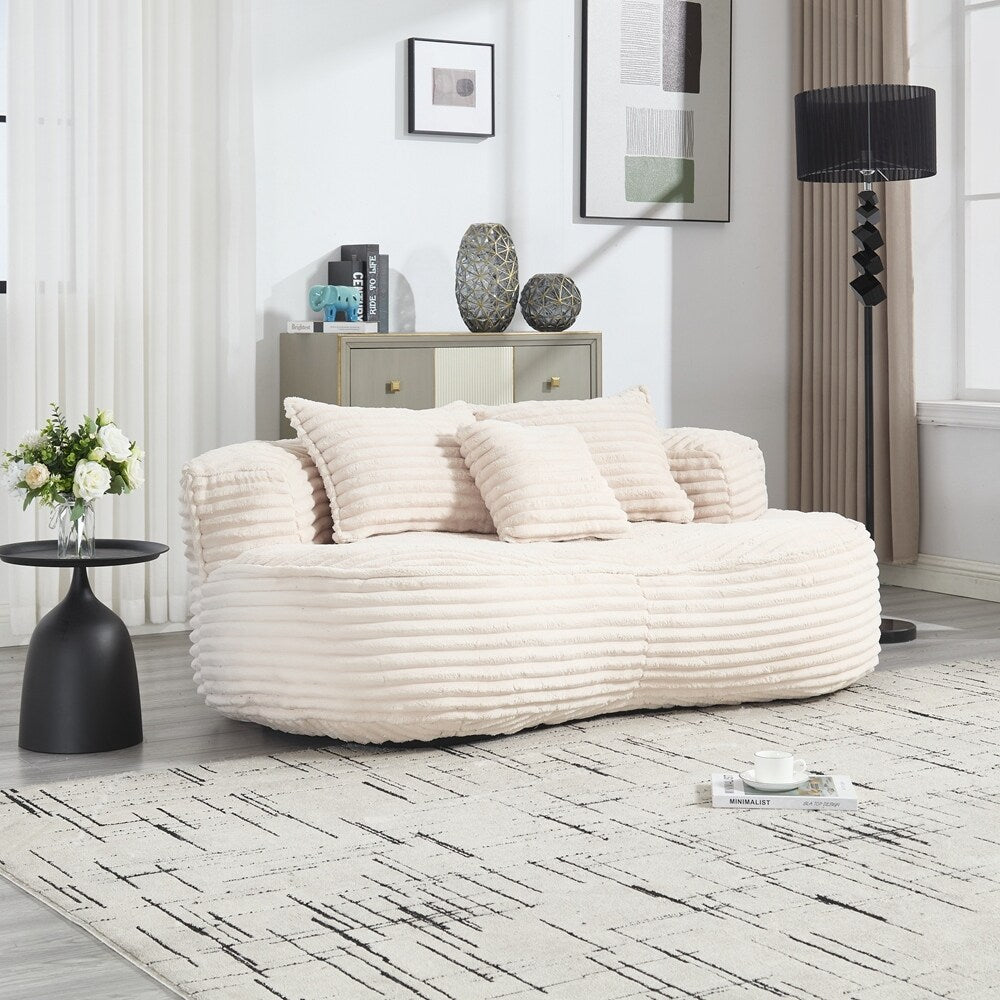 Lazy Sofa Durable Comfort Lounger High Back Bean Bag Chair Couch for Adults and Kids - 2 Seat