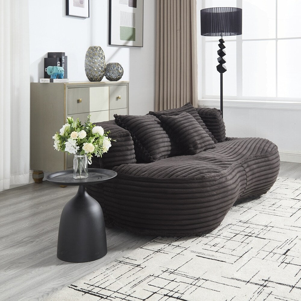 Lazy Sofa Durable Comfort Lounger High Back Bean Bag Chair Couch for Adults and Kids - 2 Seat