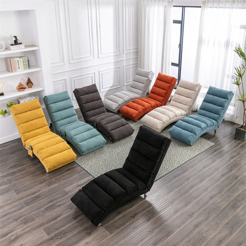 Linen Massage recliner Interior with remote control, ergonomic electric massage recliner, 5 modes