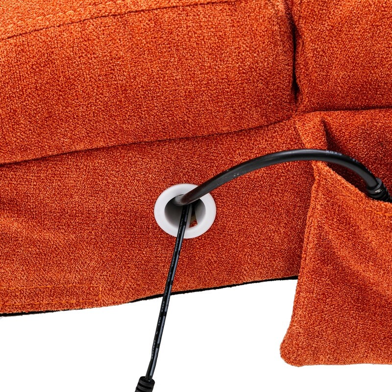 Linen Massage recliner Interior with remote control, ergonomic electric massage recliner, 5 modes