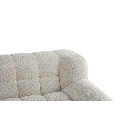 Liyasi 2 Seater Full Compression Sofa Beige Lychee Velvet No Assembly Required