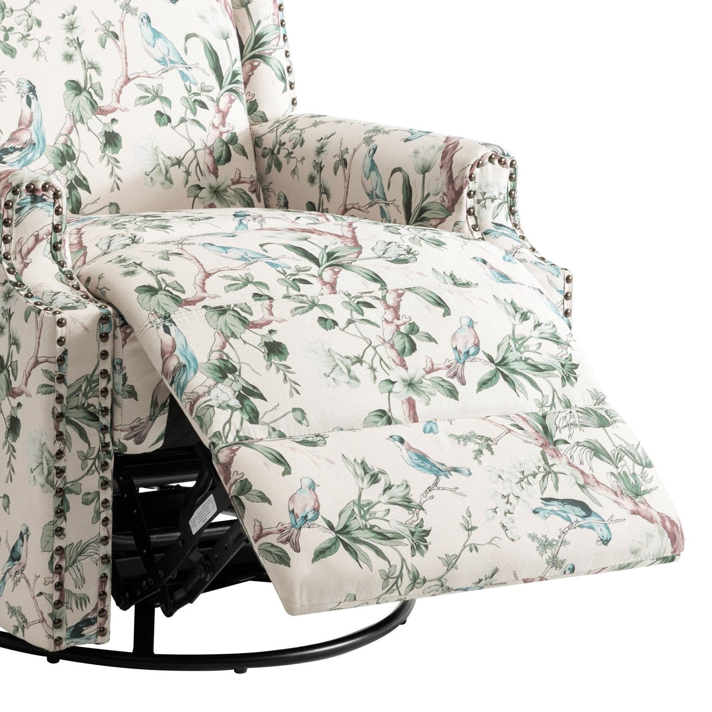 29'' W Pattern Swivel Glider Manual Push Back Recliner Chair Set of 2