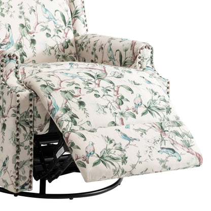 29'' W Pattern Swivel Glider Manual Push Back Recliner Chair Set of 2