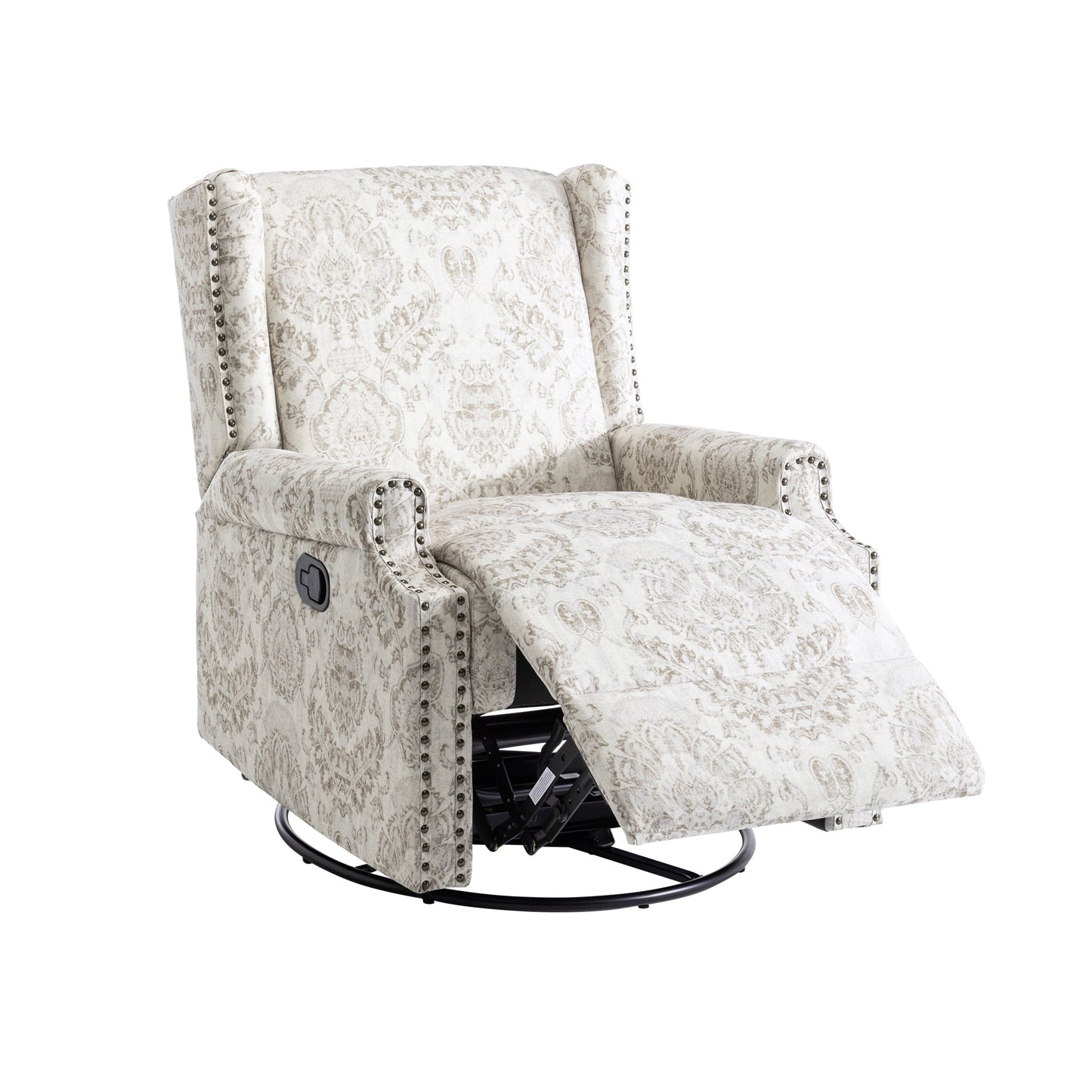 29'' W Pattern Swivel Glider Manual Push Back Recliner Chair Set of 2