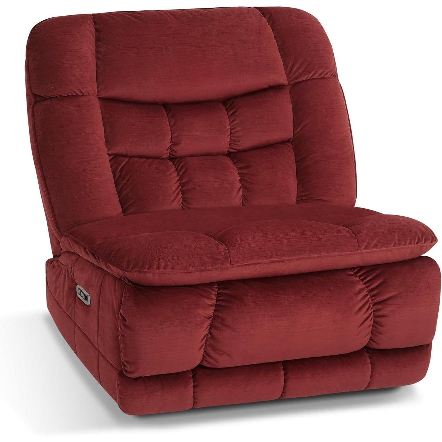 MCombo Oversized Dual Motor Armless Power Rocker Recliner Chair, Zeroarms Recliner Perfect for Living Room Fabric PR607