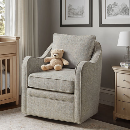 Madison Park Betty Upholstered Swivel Curved Armchair
