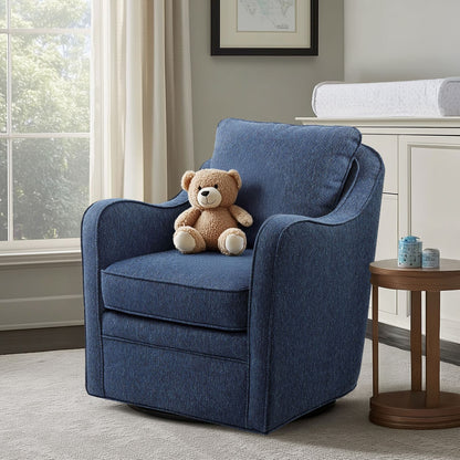 Madison Park Betty Upholstered Swivel Curved Armchair