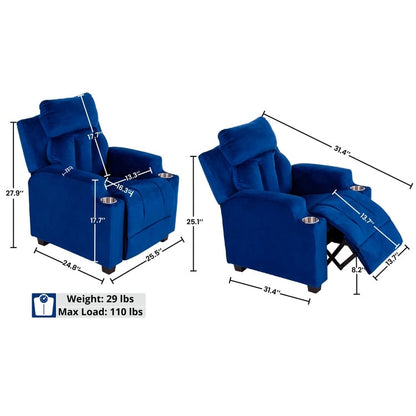 Magic Seats for Superheroes  Princesses, Super Deluxe Kids Recliner with Footrest, Headrest, 2 Cup Holders