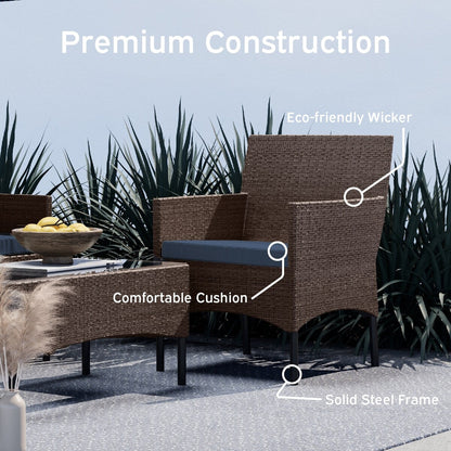 Nestl 4 Piece Wicker Patio Furniture Set - Outside Patio Conversation Set
