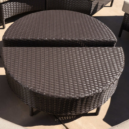 Newton All-Weather Wicker Sectional Sofa Set by Christopher Knight Home