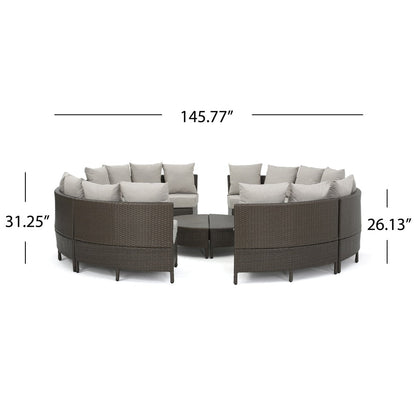Newton All-Weather Wicker Sectional Sofa Set by Christopher Knight Home