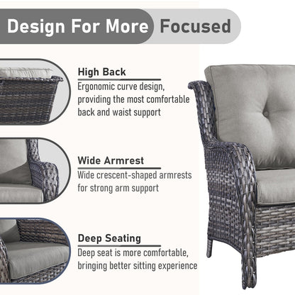 Gymojoy Outdoor Loveseat Wicker Sofa Set Rattan Sofa