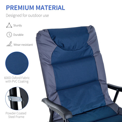 Outsunny Folding Rocking Chair Set with Padded Seat and Back, Pillow
