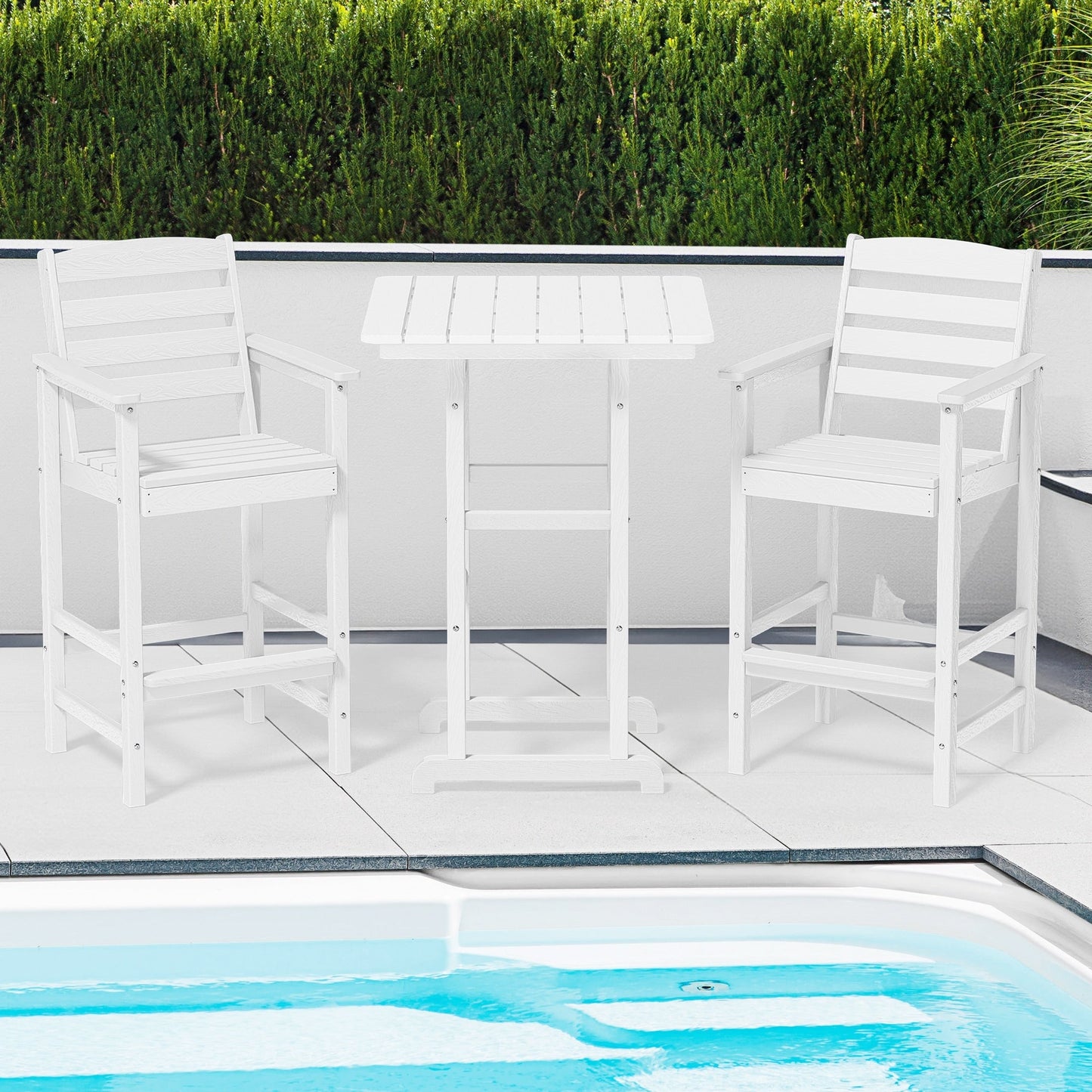 Plastic Tall adirondack Chair Set Of 3-Piece Patio Conversation Set