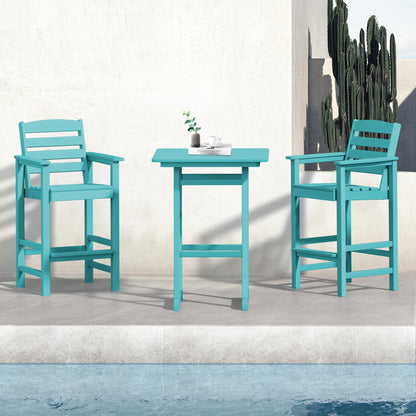 Plastic Tall adirondack Chair Set Of 3-Piece Patio Conversation Set