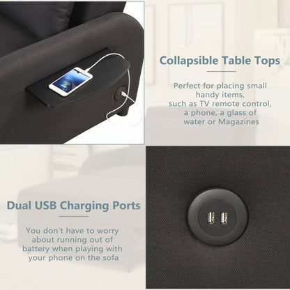 Pull Out Sofa Sleeper 3 in 1 with 2 Wing Table