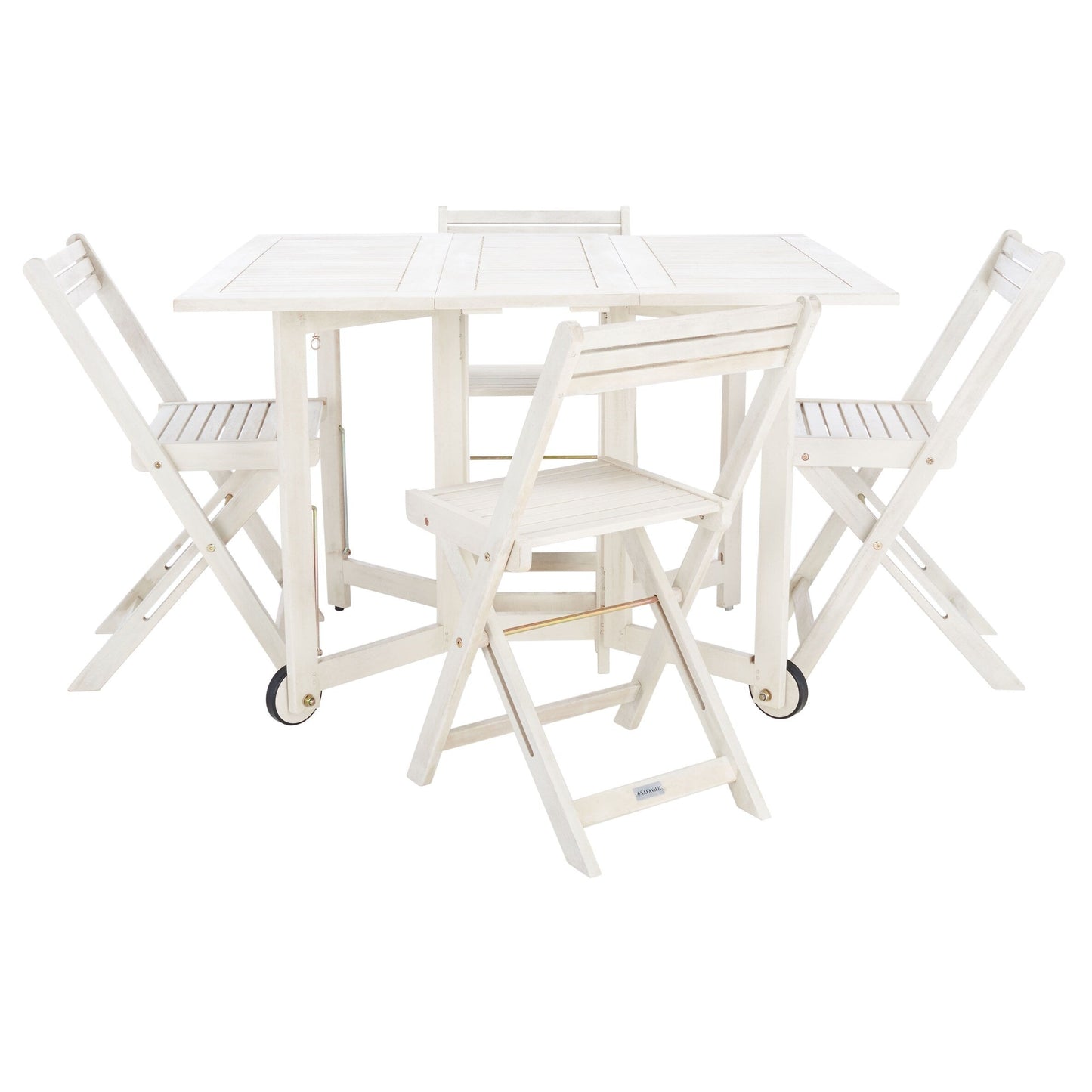 SAFAVIEH Outdoor Brandy 5-Piece Outdoor Dining Table Set - 43Wx35Dx29H