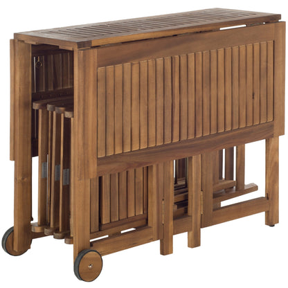 SAFAVIEH Outdoor Brandy 5-Piece Outdoor Dining Table Set - 43Wx35Dx29H