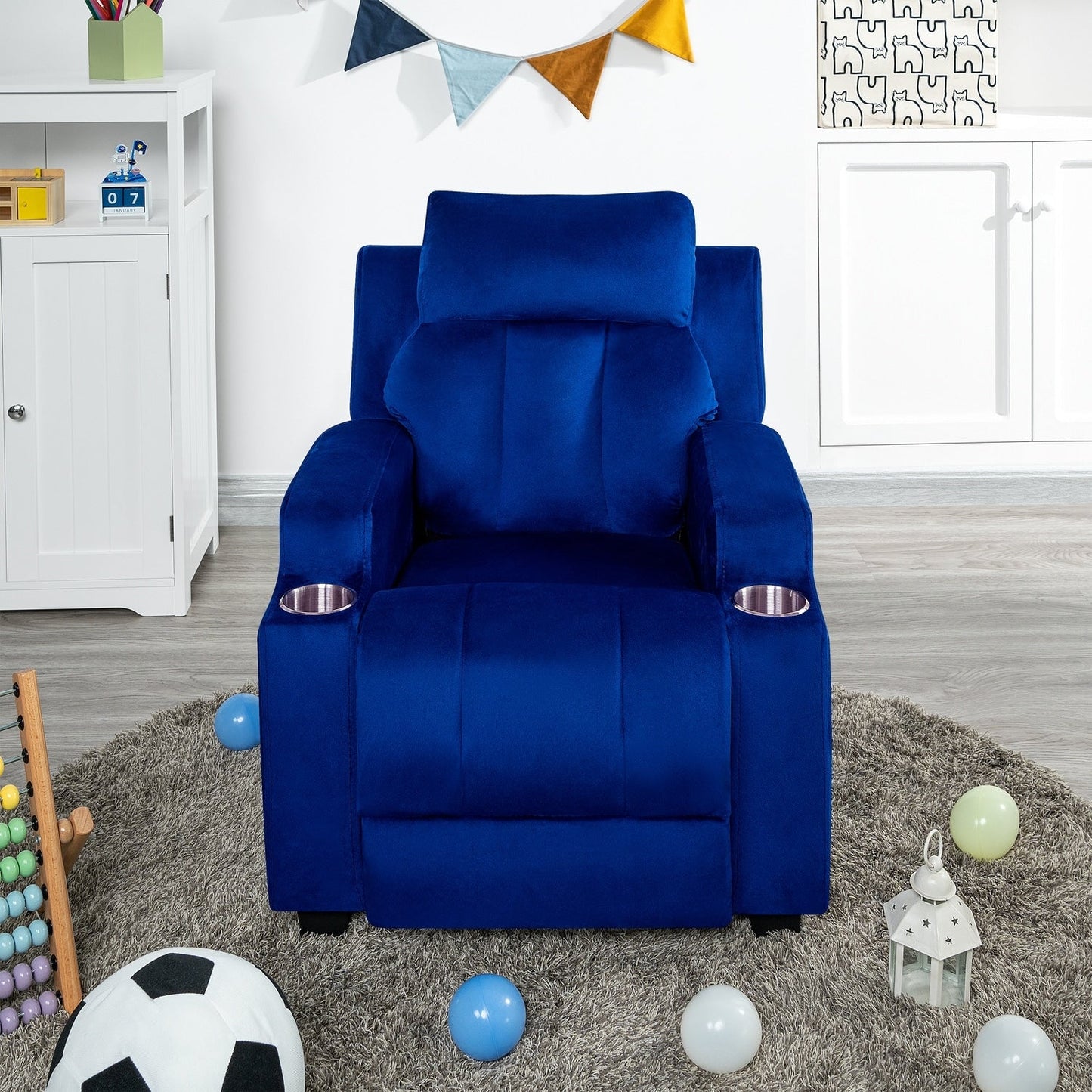 Magic Seats for Superheroes  Princesses, Super Deluxe Kids Recliner with Footrest, Headrest, 2 Cup Holders