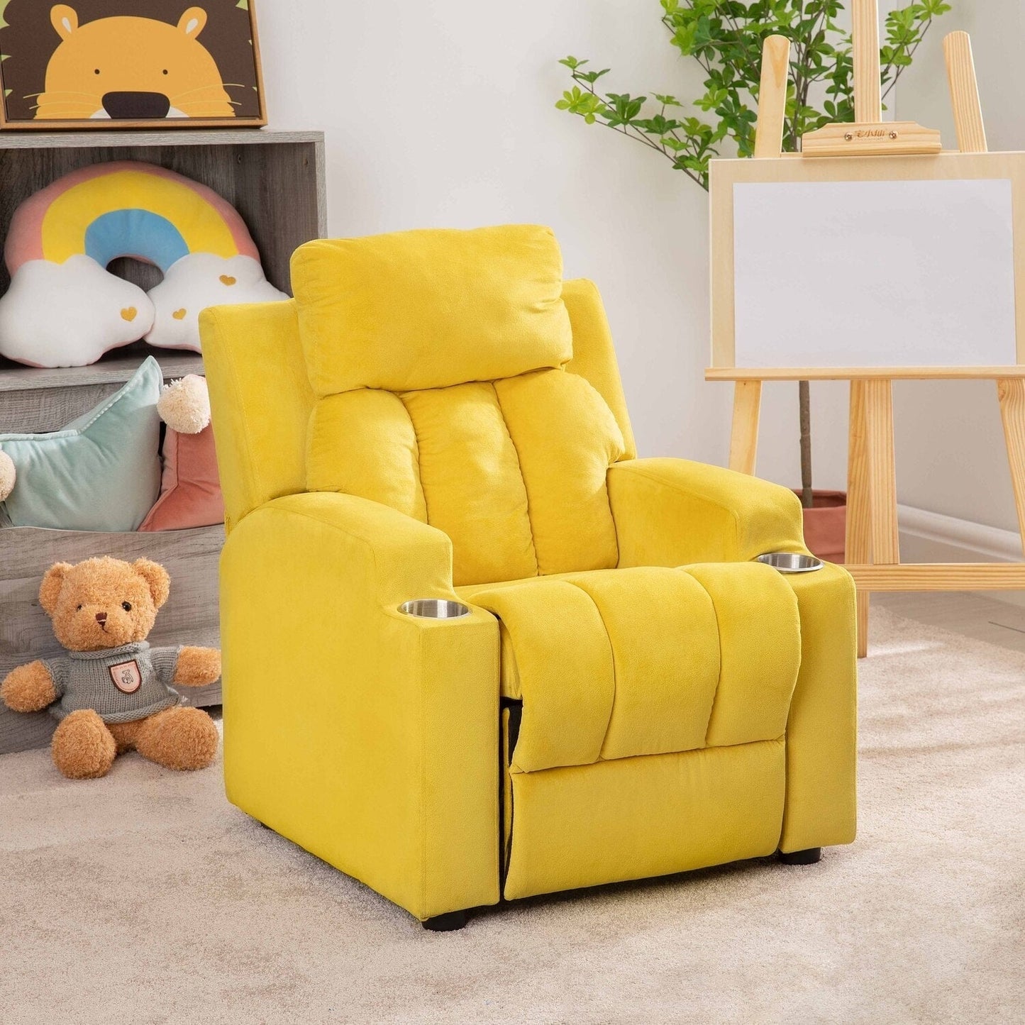 Magic Seats for Superheroes  Princesses, Super Deluxe Kids Recliner with Footrest, Headrest, 2 Cup Holders