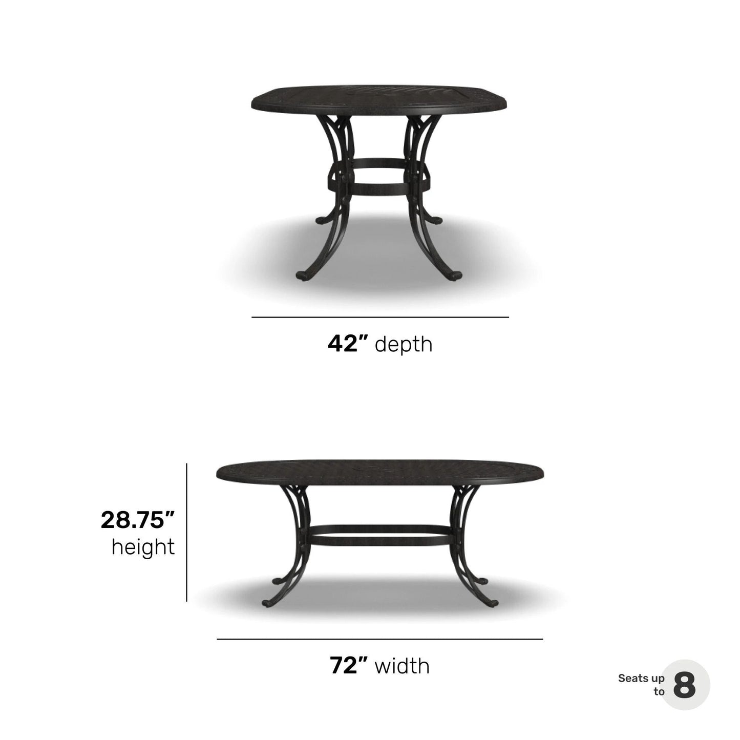 Sanibel Bronze Aluminum 7- Piece Outdoor Dining Set with 72 Oval Dining Table and Six Armchairs by Homestyles
