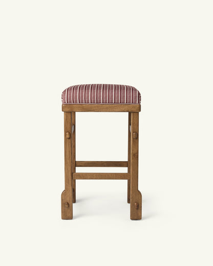 Sari Counter Stool in Oxblood Stripes