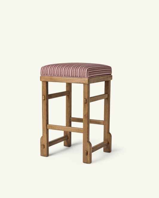 Sari Counter Stool in Oxblood Stripes