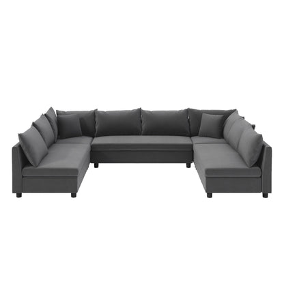 Sectional Sofa,Reversible U Shaped Chenille Couch Set,Free Combination,Oversized 8 Seat Convertible Sofa
