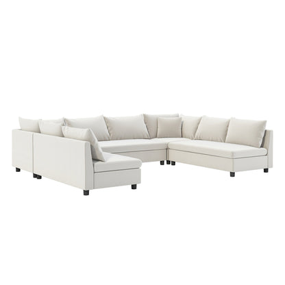 Sectional Sofa,Reversible U Shaped Chenille Couch Set,Free Combination,Oversized 8 Seat Convertible Sofa