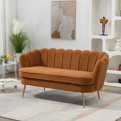 Small Mini Room Couch Two-Seater Sofa with Gold Metal Leg - 2 Seat