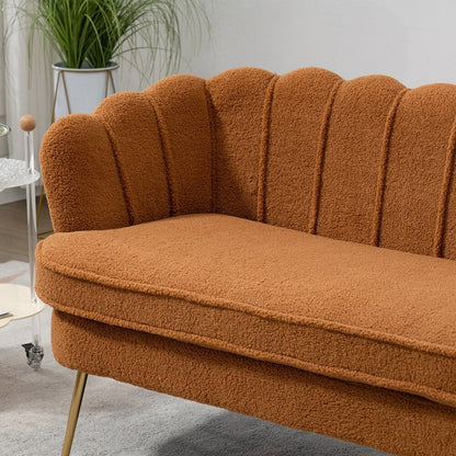 Small Mini Room Couch Two-Seater Sofa with Gold Metal Leg - 2 Seat